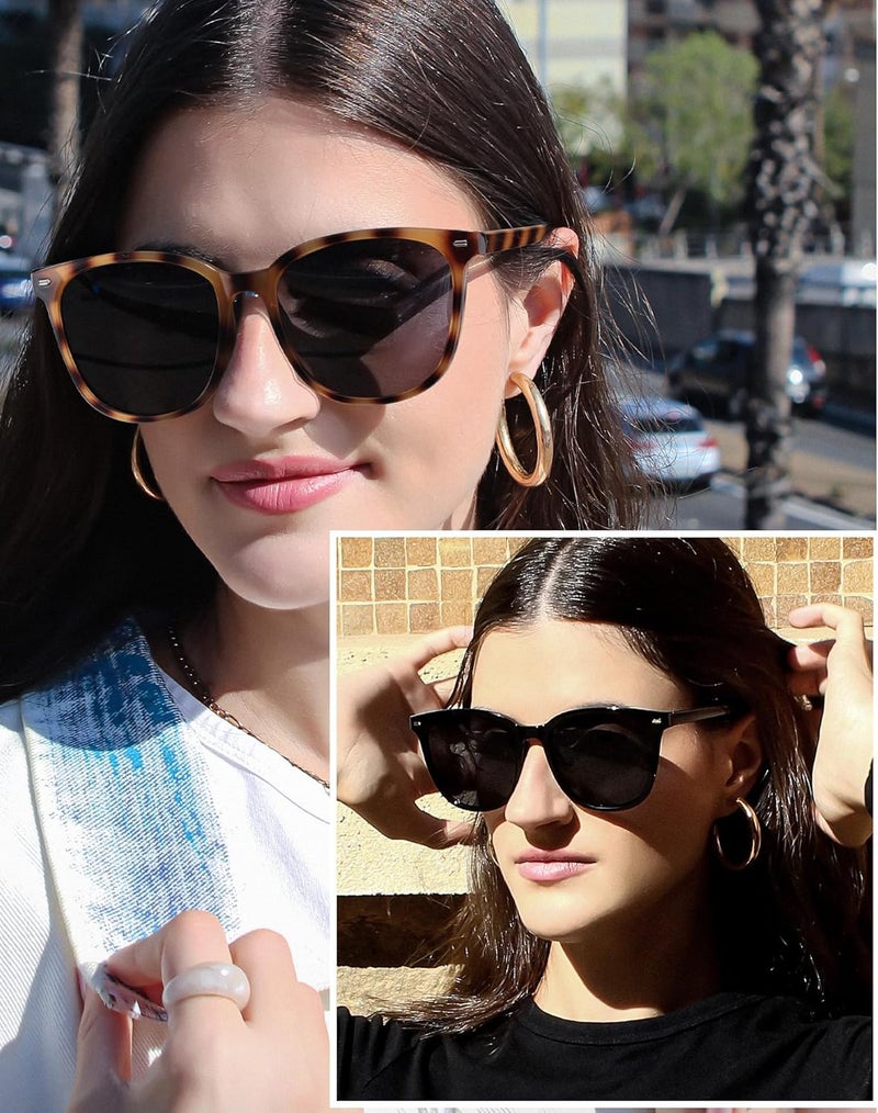 FIMILU 2 Packs Sunglasses for Women Polarized UV400 Protection Lens Big Frame Fashion Glasses Trendy Stylish Shade - Image 4